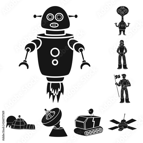 Vector illustration of colonization  and sky sign. Set of colonization  and galaxy  stock vector illustration.