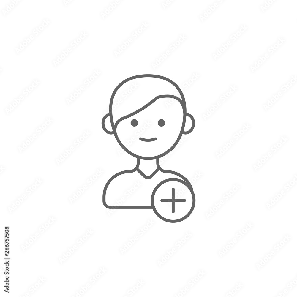 Add, new friend, boy icon. Element of friendship icon. Thin line icon for website design and development, app development. Premium icon Add, new friend, boy icon. Element of friendship icon. Thin line icon for website design and development, app development. Premium icon
