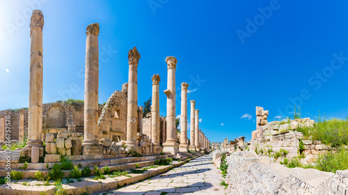 Ancient and roman ruins of Jerash (Gerasa), Jordan. photo