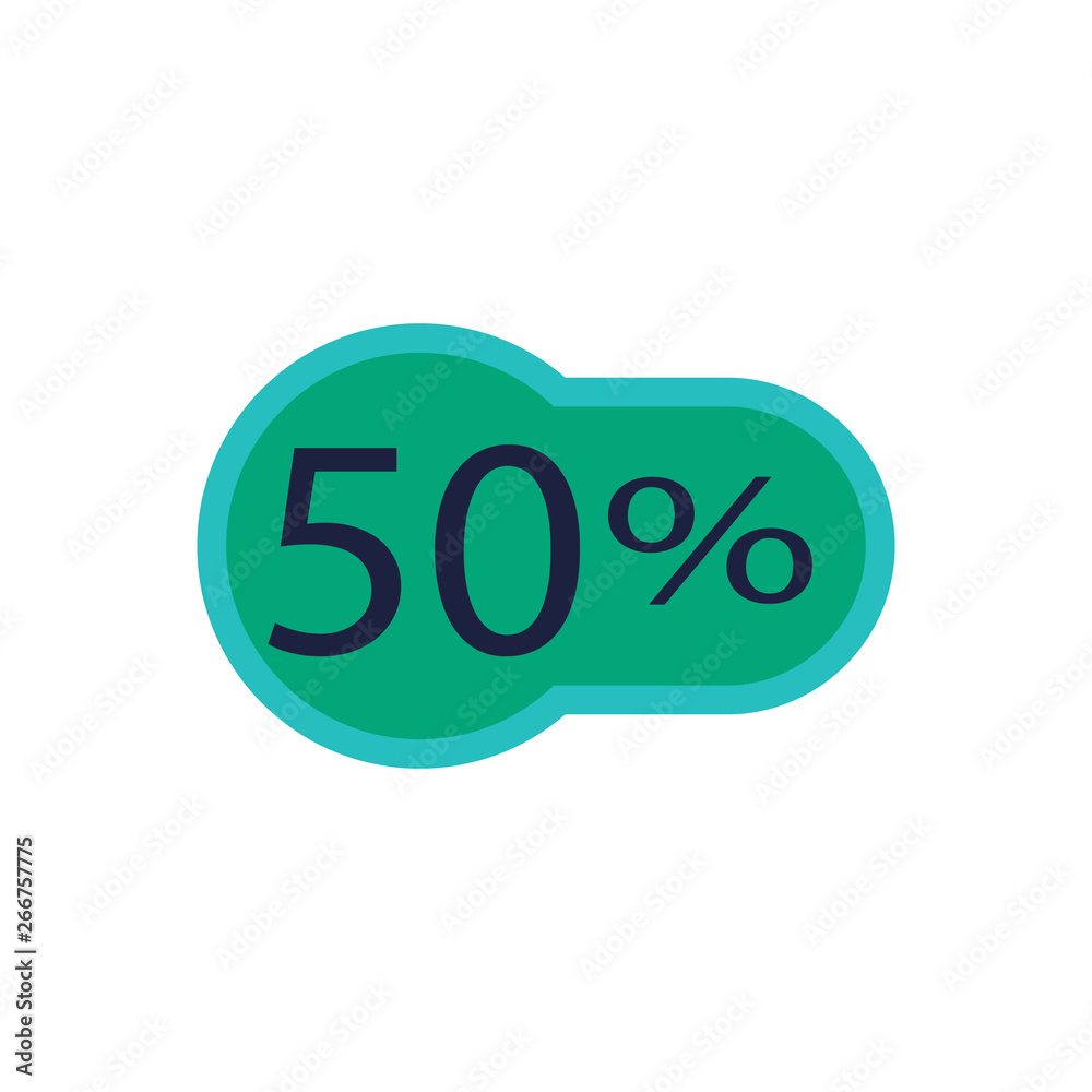 50% - Fifty Percent with shadow. Cut paper isolated on a white background.Vector illustration. 50% - Fifty Percent with shadow. Cut paper isolated on a white background.Vector illustration.