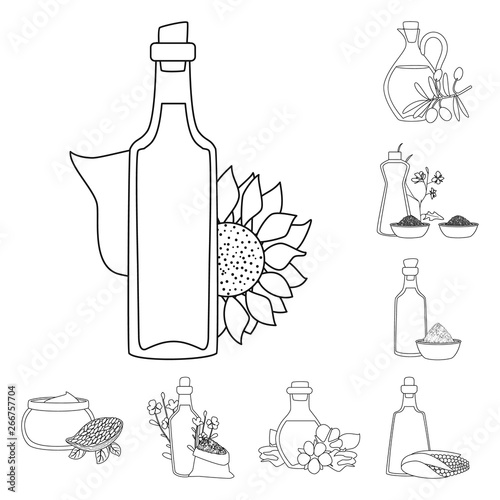 Isolated object of healthy  and vegetable  sign. Collection of healthy  and organics stock symbol for web.