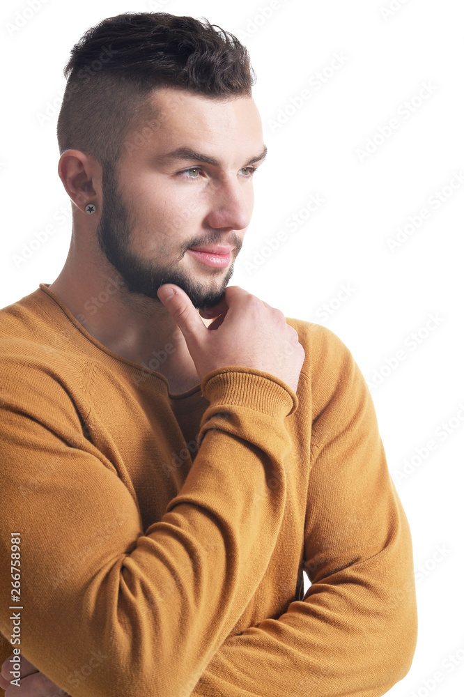 Portrait of handsome young man on white background Portrait of handsome young man on white background