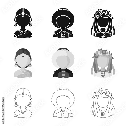 Vector illustration of imitator and resident symbol. Collection of imitator and culture stock symbol for web.