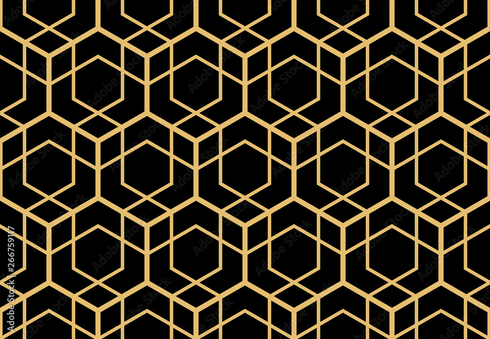 The geometric pattern with lines. Seamless vector background. Gold and black texture. Graphic modern pattern. Simple lattice graphic design The geometric pattern with lines. Seamless vector background. Gold and black texture. Graphic modern pattern. Simple lattice graphic design