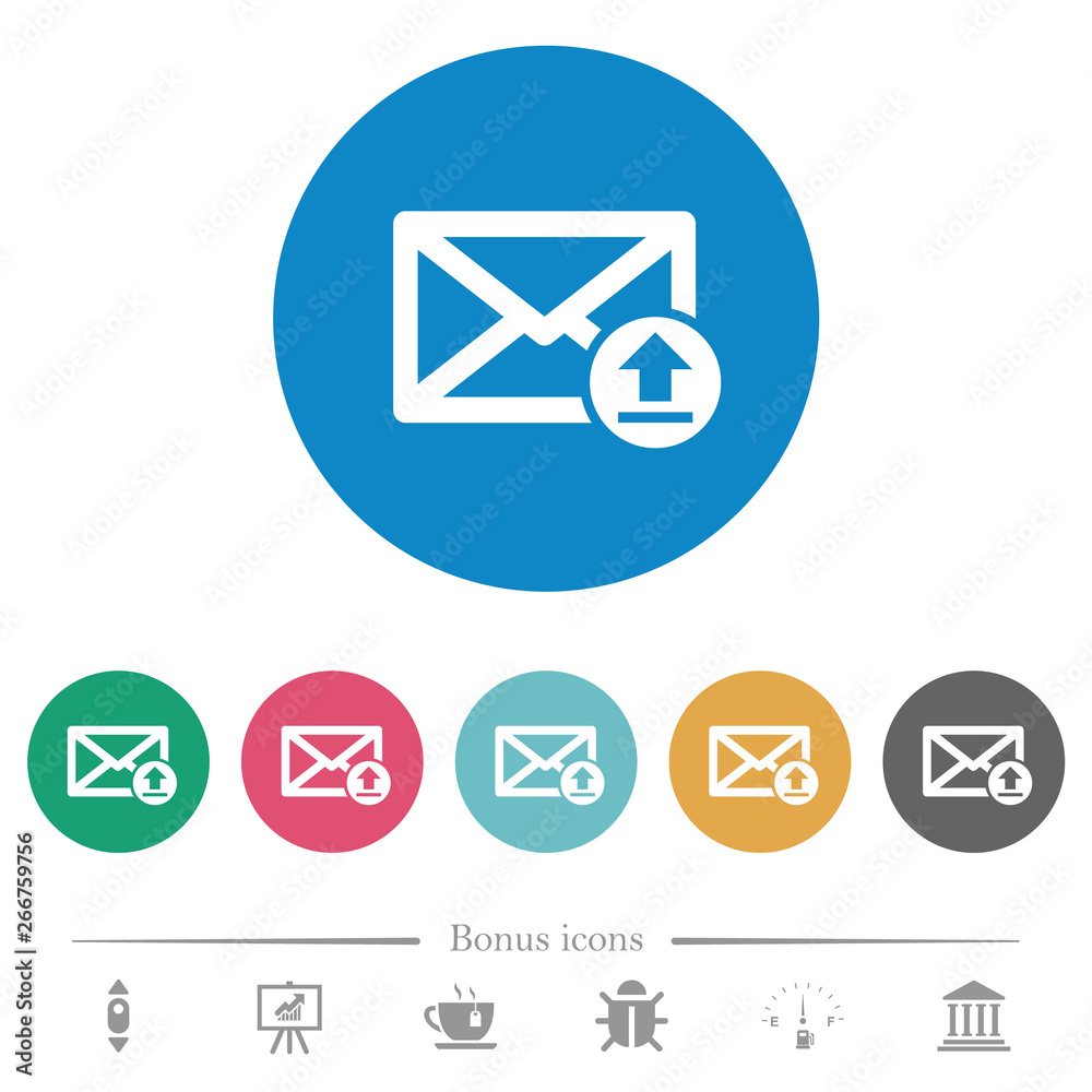 Sending email flat round icons Sending email flat round icons