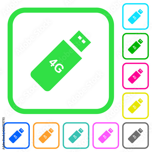 Fourth generation mobile stick vivid colored flat icons photo