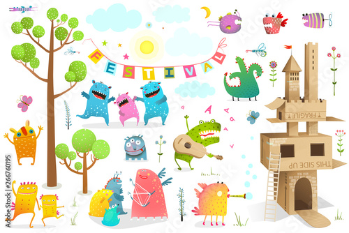 Children Festival Game Characters Summer Castle