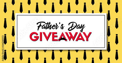 Father's Day giveaway vector banner with neckties pattern