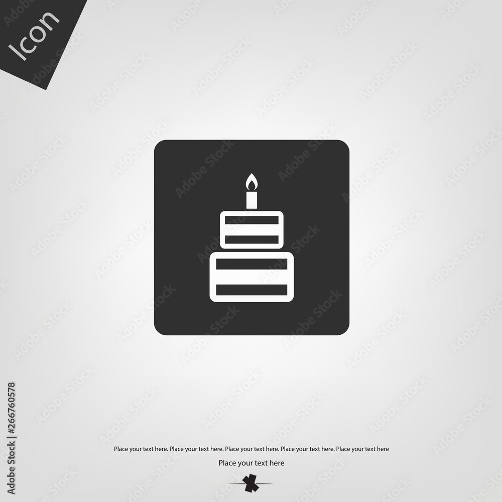 Cake icon. Vector illustration sign Cake icon. Vector illustration sign