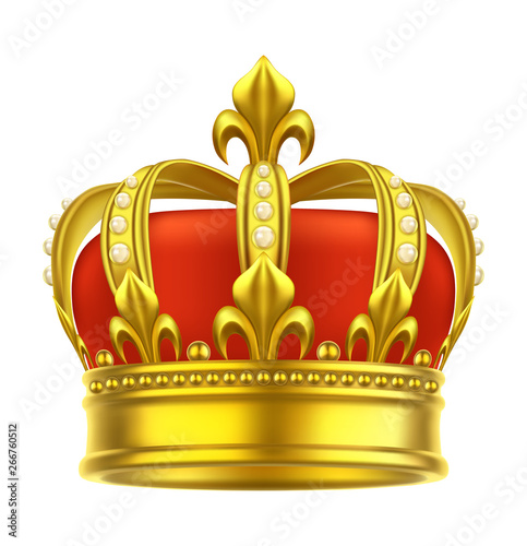 Heraldic crown icon. King, queen, game headdress