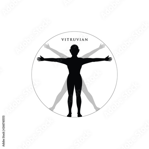 Vitruvian Person. Isolated Vector Illustration