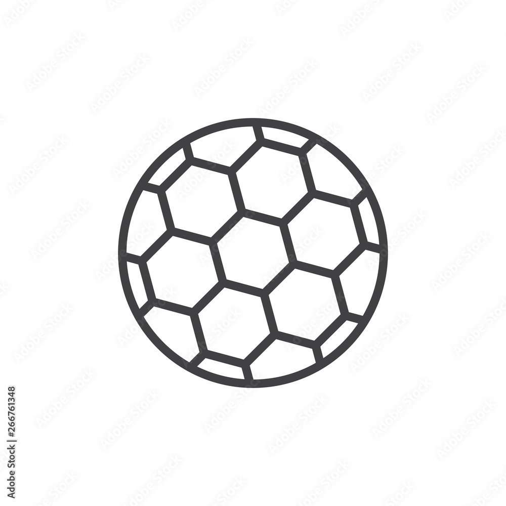 Football ball line icon. linear style sign for mobile concept and web design. Soccer Ball outline vector icon. Symbol, logo illustration. Pixel perfect vector graphics Football ball line icon. linear style sign for mobile concept and web design. Soccer Ball outline vector icon. Symbol, logo illustration. Pixel perfect vector graphics