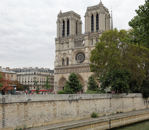 Facade of Notre Dame de Paris in France