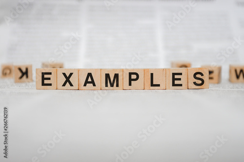 Examples Word Written In Wooden Cube