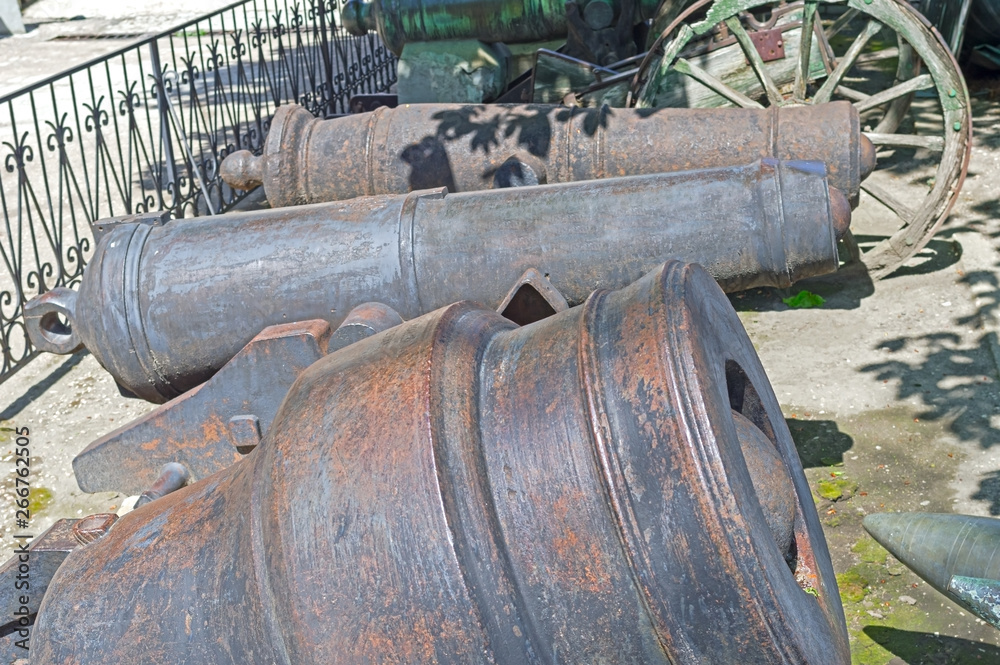 Old cannon on an exhibition