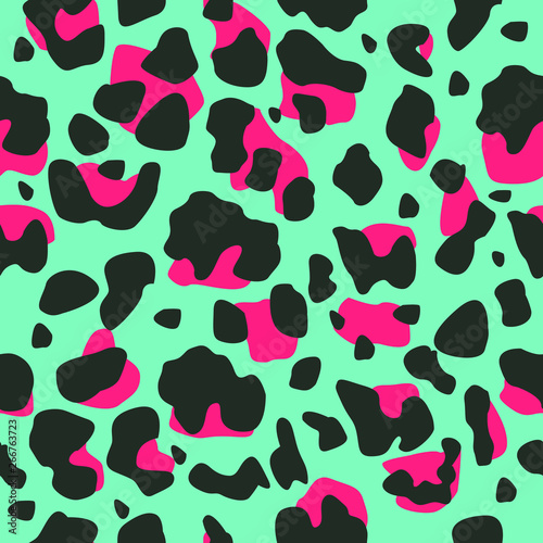 Seamless leopard pattern, print, texture. Vector illustration. Abstract animal background for creative design of textiles, fabrics and other surfaces