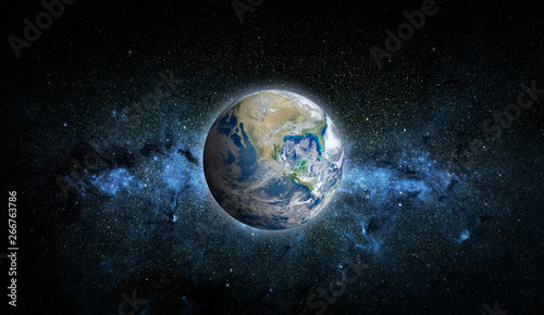 Fototapeta Naklejka Na Ścianę i Meble -  Planet Earth and star. Elements of this image furnished by NASA.