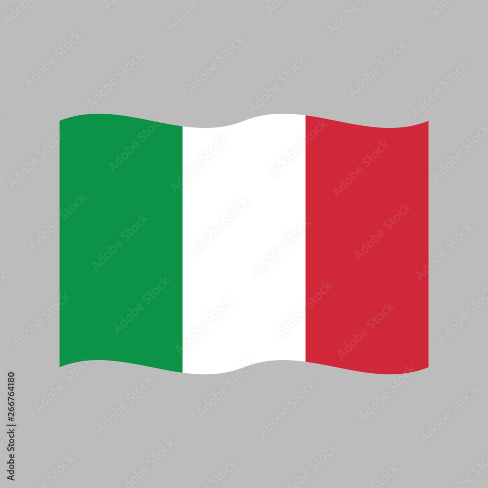 Italy waving flag, vector icon. Italian national symbol Italy waving flag, vector icon. Italian national symbol