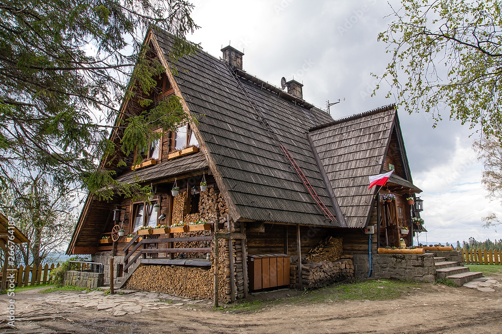 Mountain shelter of PTTK on Maciejowa near Rabka Zdroj (Poland)