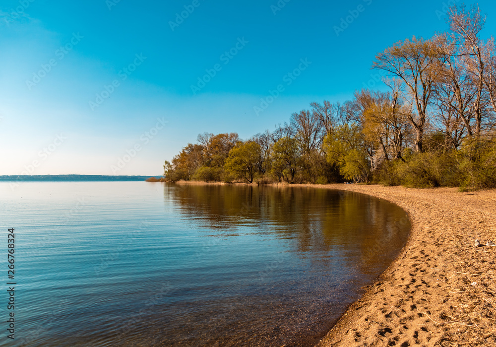 Beautiful winter view near the famous Chiemsee-Bavaria-Germany