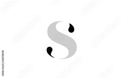 alphabet letter s black and white logo icon design