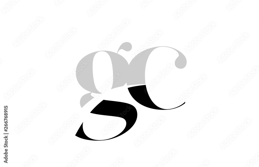 alphabet letter gc g c black and white logo icon design alphabet letter gc g c black and white logo icon design