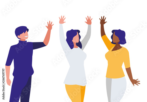 business interracial people teamwork characters