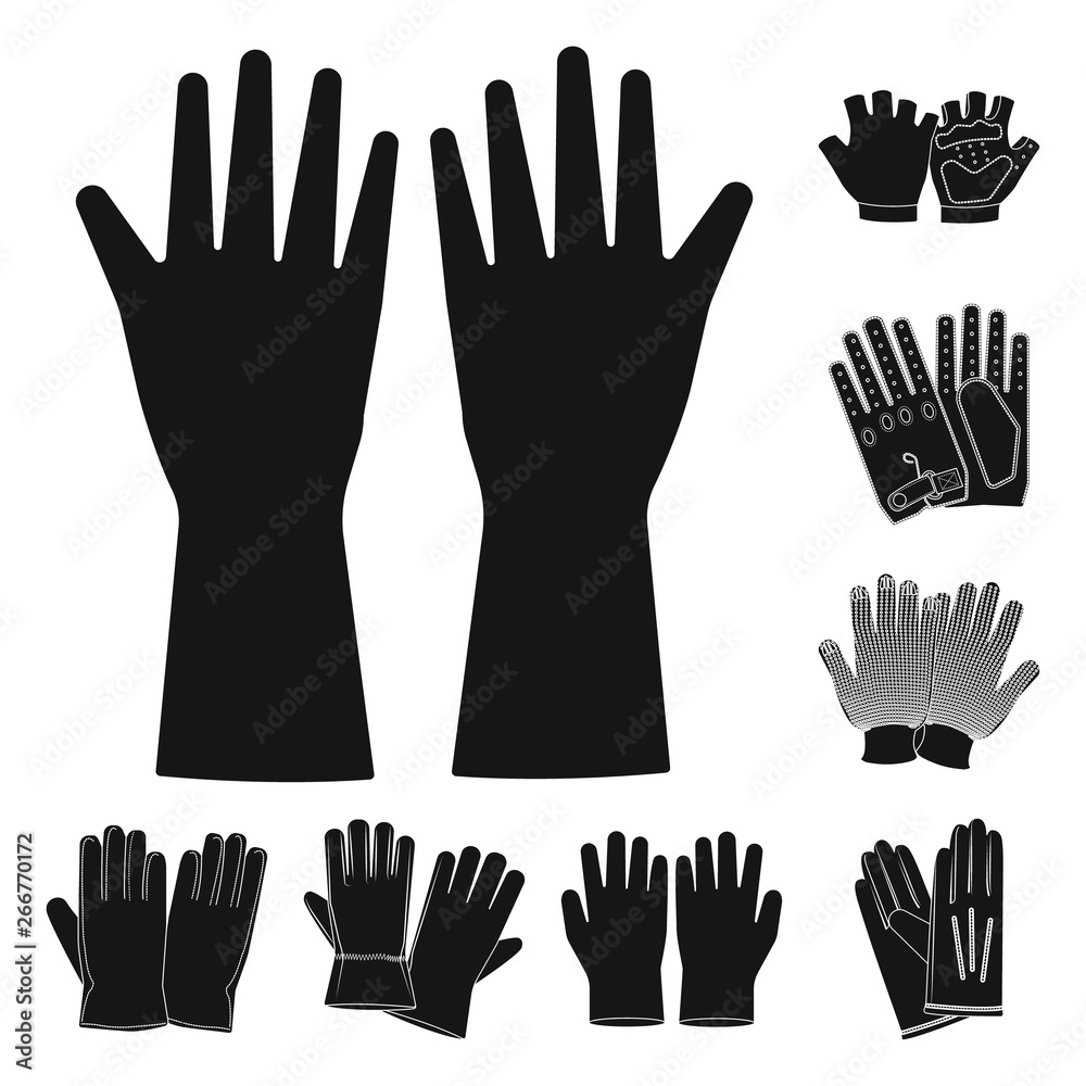 Obraz premium Vector design of glove and winter icon. Collection of glove and equipment vector icon for stock.