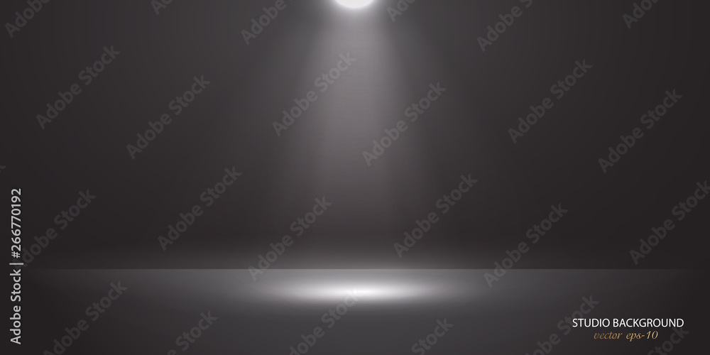 Black background with ray of light .Studio background vector .Vector spotlight. Light effect . Black background with ray of light .Studio background vector .Vector spotlight. Light effect .