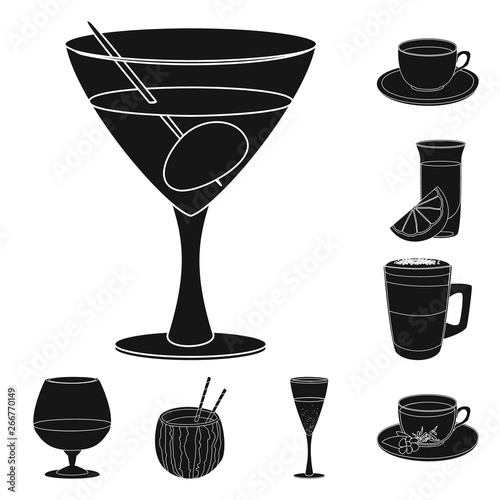 Vector design of drink and bar icon. Collection of drink and party vector icon for stock.
