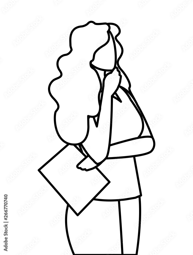 elegant businesswoman with documents elegant businesswoman with documents