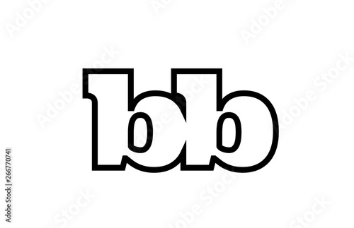 connected bb b b black and white alphabet letter combination logo icon design
