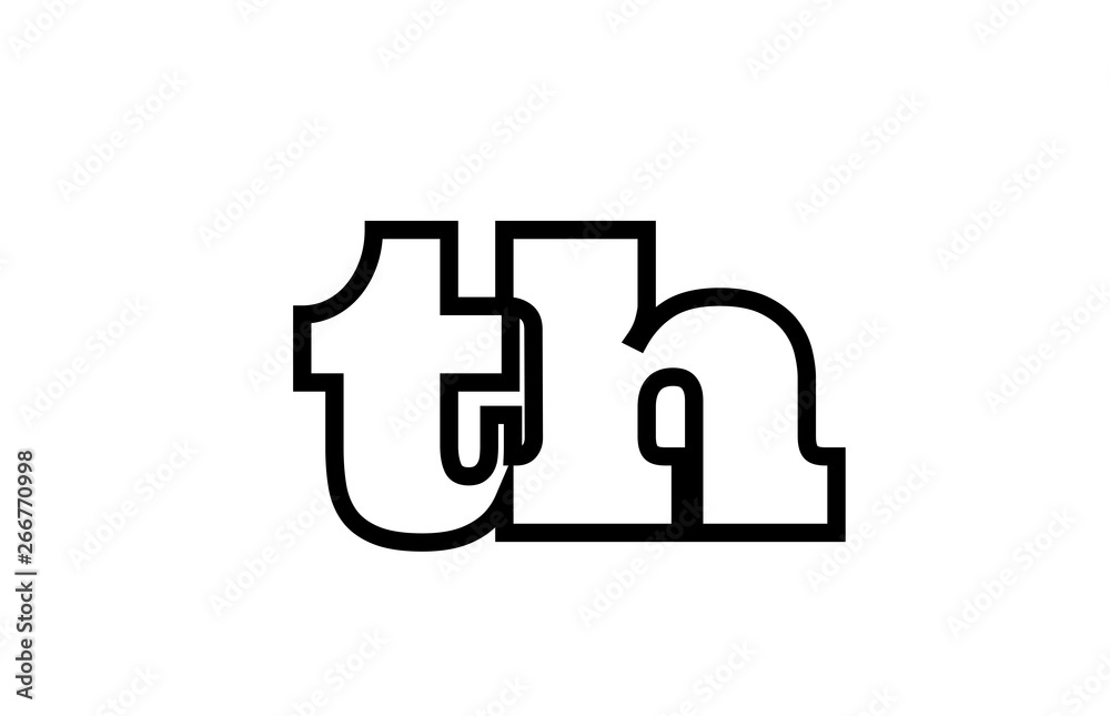 connected th t h black and white alphabet letter combination logo icon design connected th t h black and white alphabet letter combination logo icon design