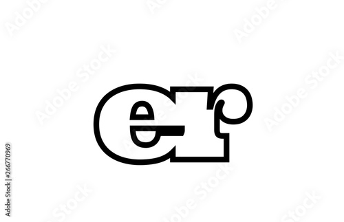 connected er e r black and white alphabet letter combination logo icon design © dragomirescu