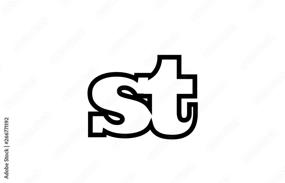 connected st s t black and white alphabet letter combination logo icon design connected st s t black and white alphabet letter combination logo icon design