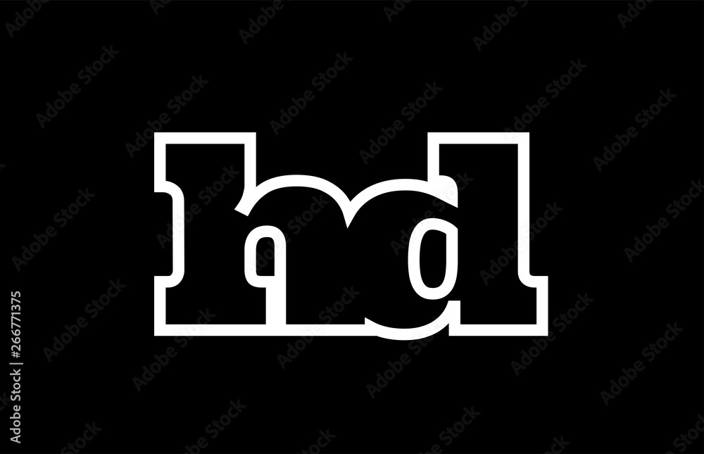 connected hd h d black and white alphabet letter combination logo icon design connected hd h d black and white alphabet letter combination logo icon design