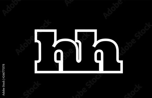 connected hh h h black and white alphabet letter combination logo icon design