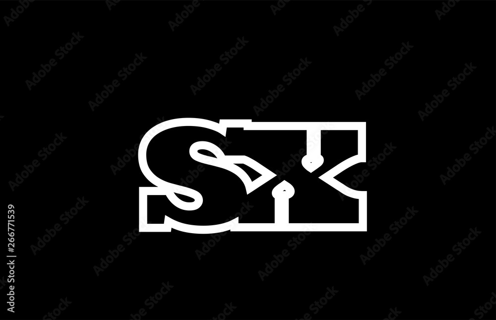 connected sx s x black and white alphabet letter combination logo icon design connected sx s x black and white alphabet letter combination logo icon design