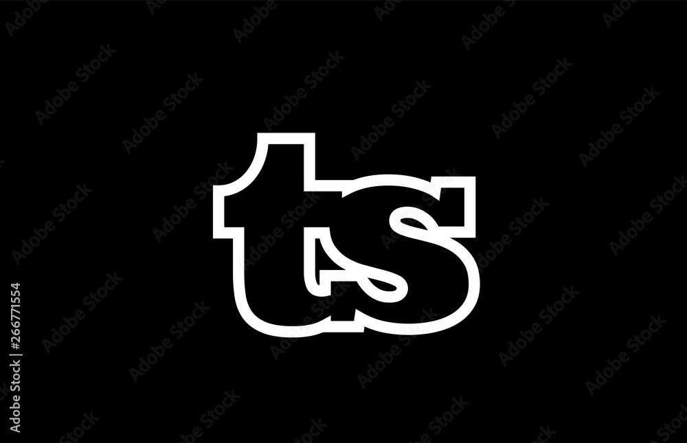 connected ts t s black and white alphabet letter combination logo icon design connected ts t s black and white alphabet letter combination logo icon design