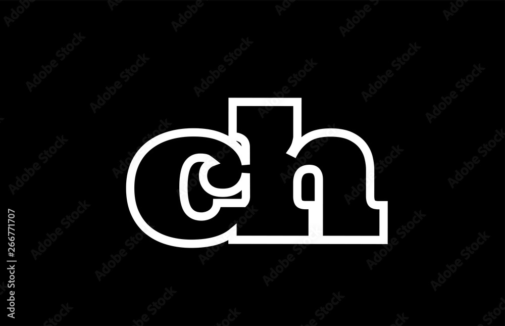 connected ch c h black and white alphabet letter combination logo icon design connected ch c h black and white alphabet letter combination logo icon design