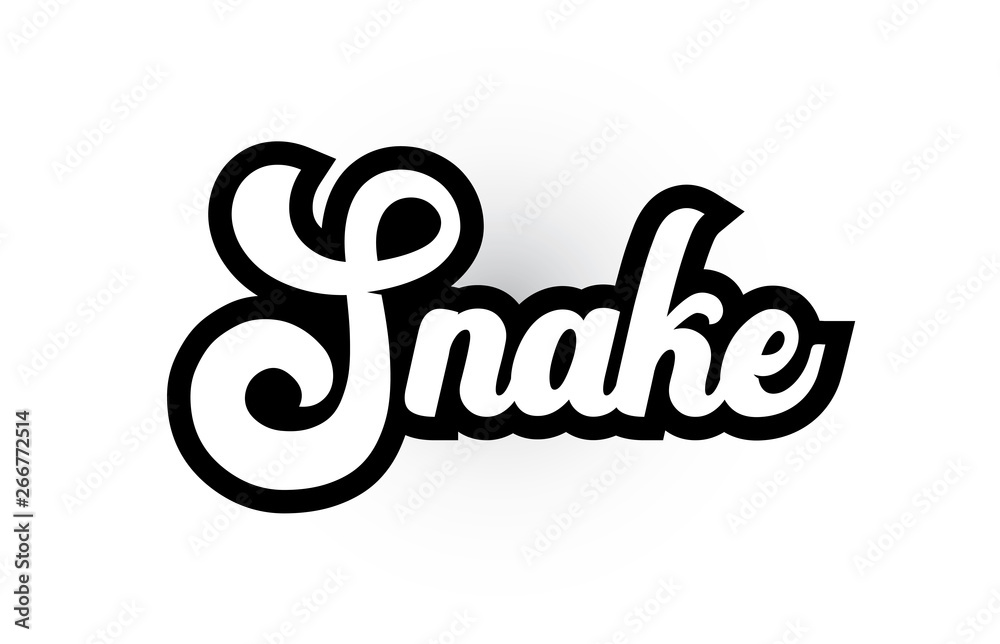 black and white Snake hand written word text for typography logo icon design black and white Snake hand written word text for typography logo icon design