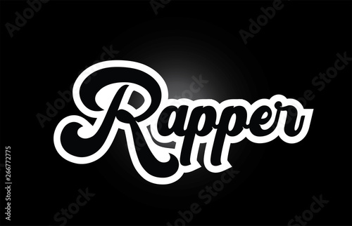 black and white Rapper hand written word text for typography logo icon design