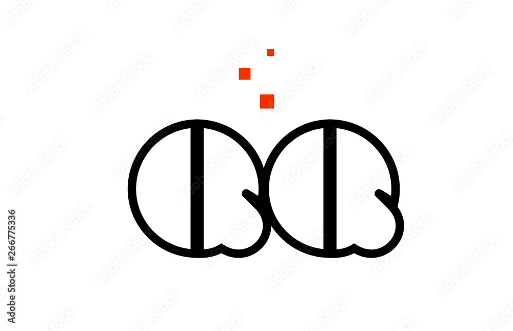QQ Q Q black white red alphabet letter combination logo icon design QQ Q Q black white red alphabet letter combination logo icon design