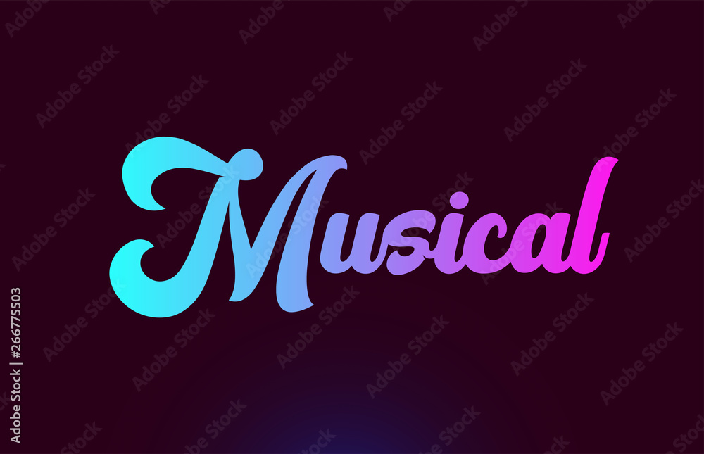 Musical pink word text logo icon design for typography