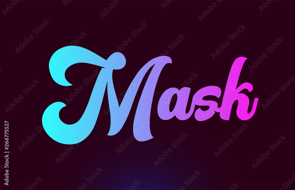 Mask pink word text logo icon design for typography