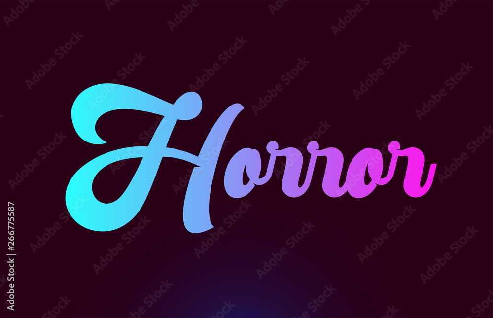 Horror pink word text logo icon design for typography