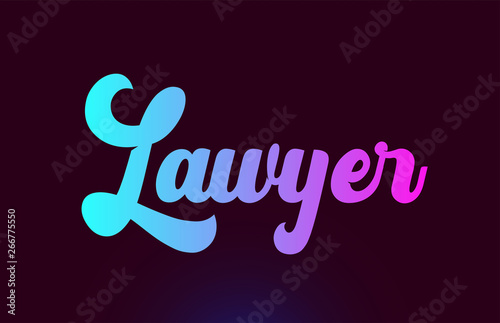 Lawyer pink word text logo icon design for typography