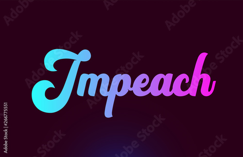 Impeach pink word text logo icon design for typography