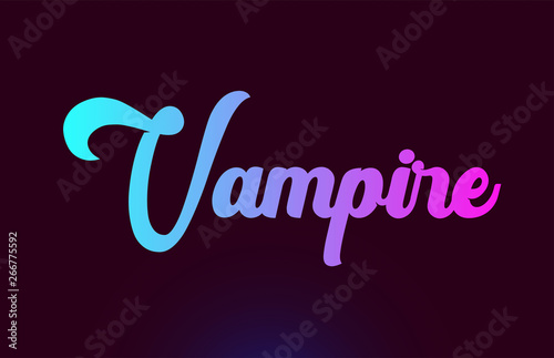 Vampire pink word text logo icon design for typography