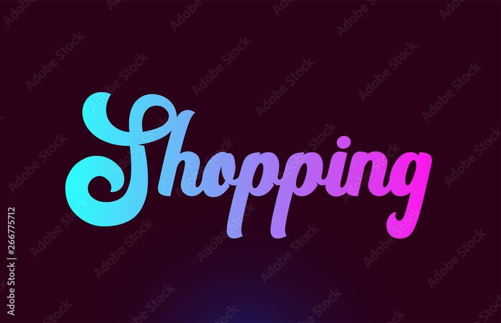 Shopping pink word text logo icon design for typography